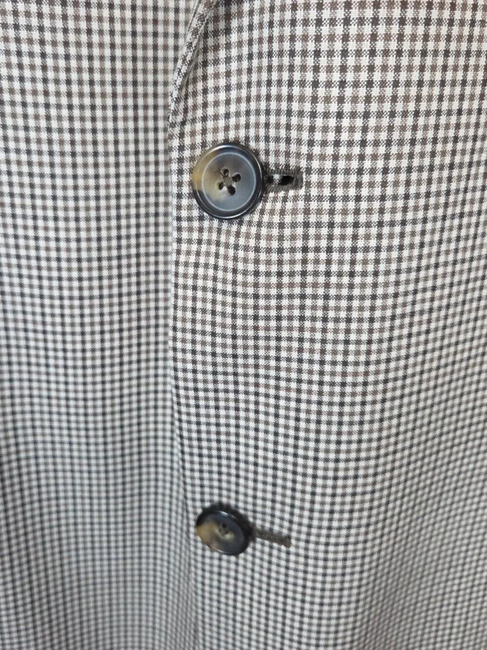 Brooks Brothers 1818 Madison Blazer Brown Gingham Plaid Silk Wool Sport Coat 46R